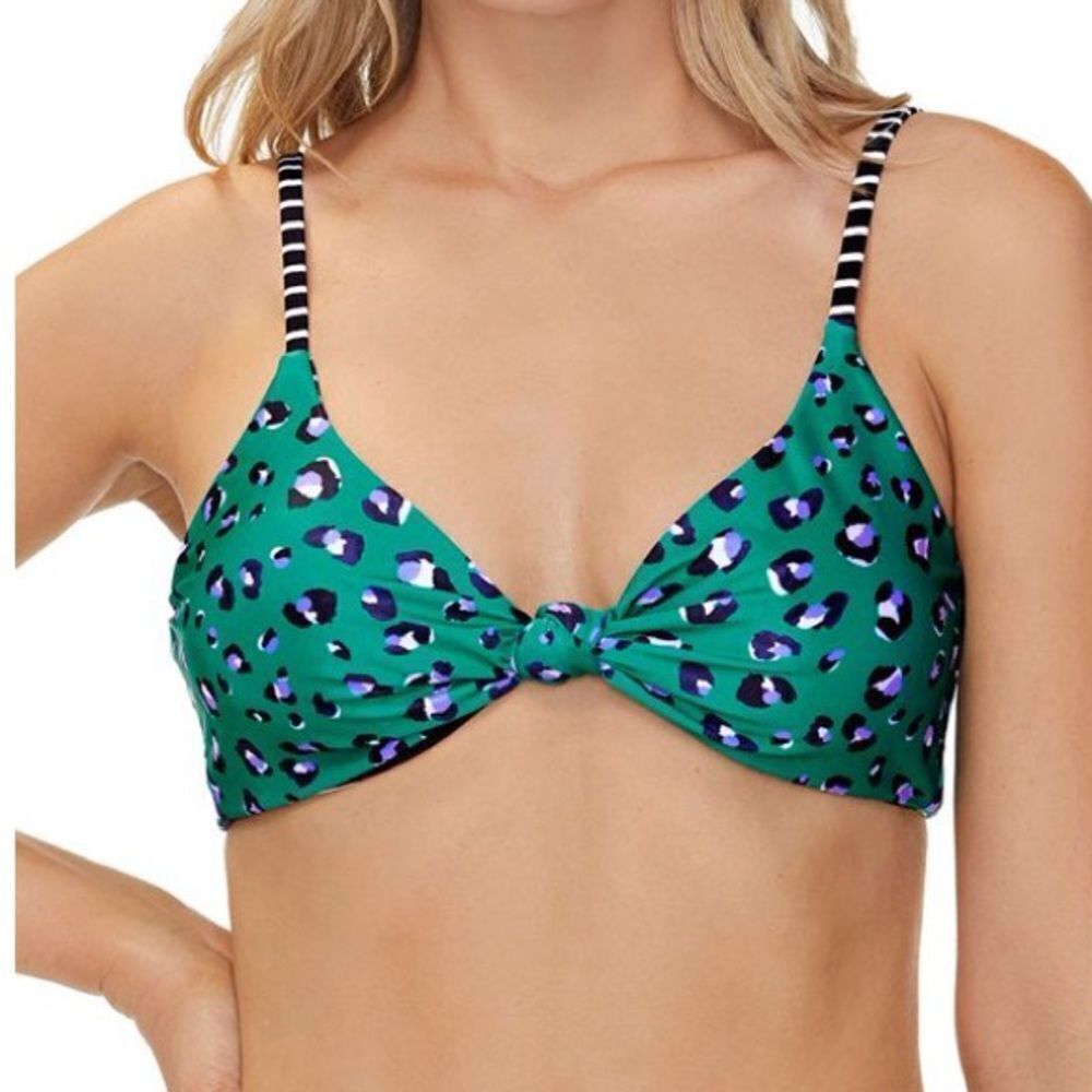 Raisins Caliente Love reversible leopard print bikini top